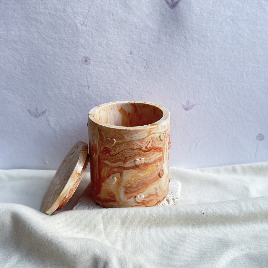 Boîte cœur MARBRE — Jesmonite