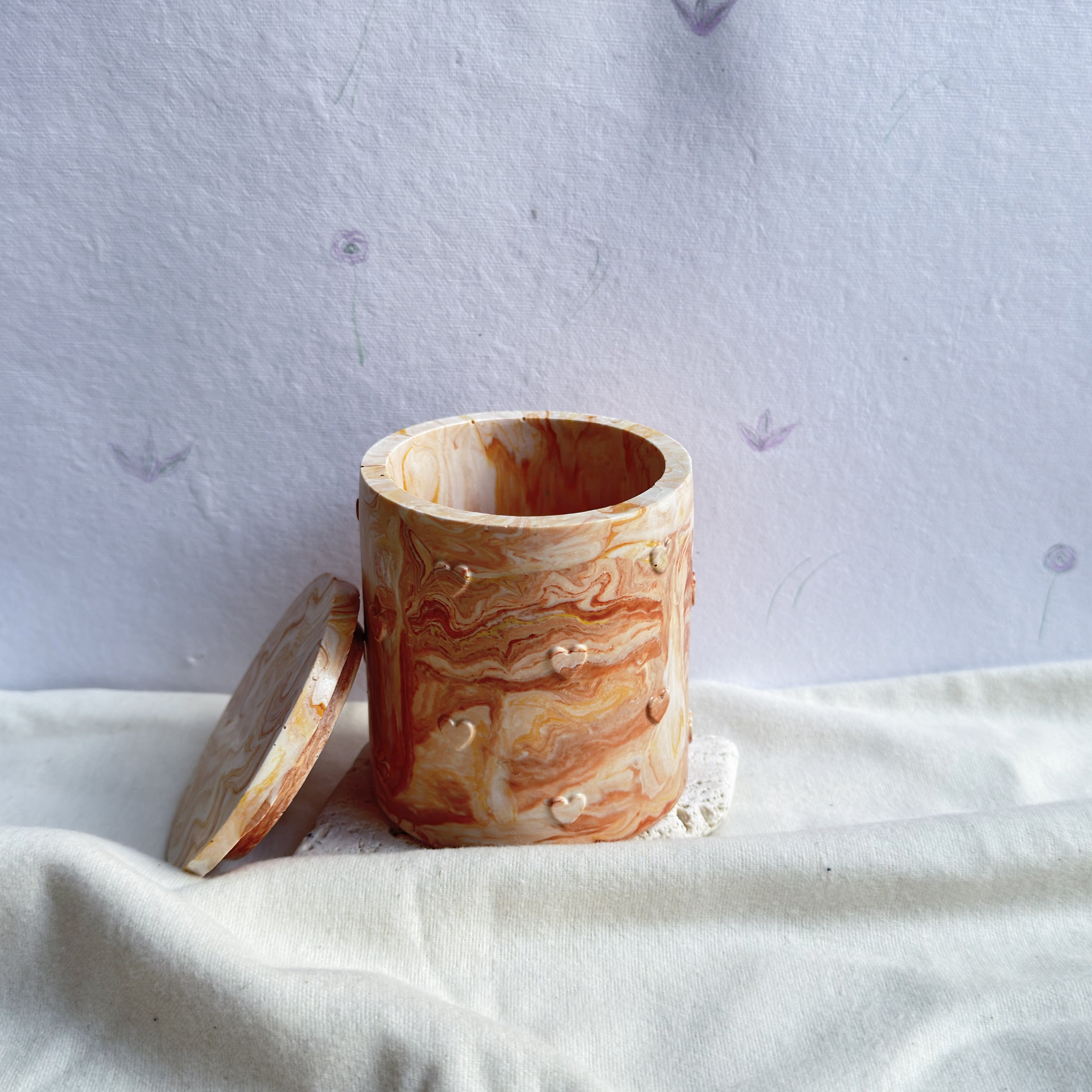 Boîte cœur MARBRE — Jesmonite