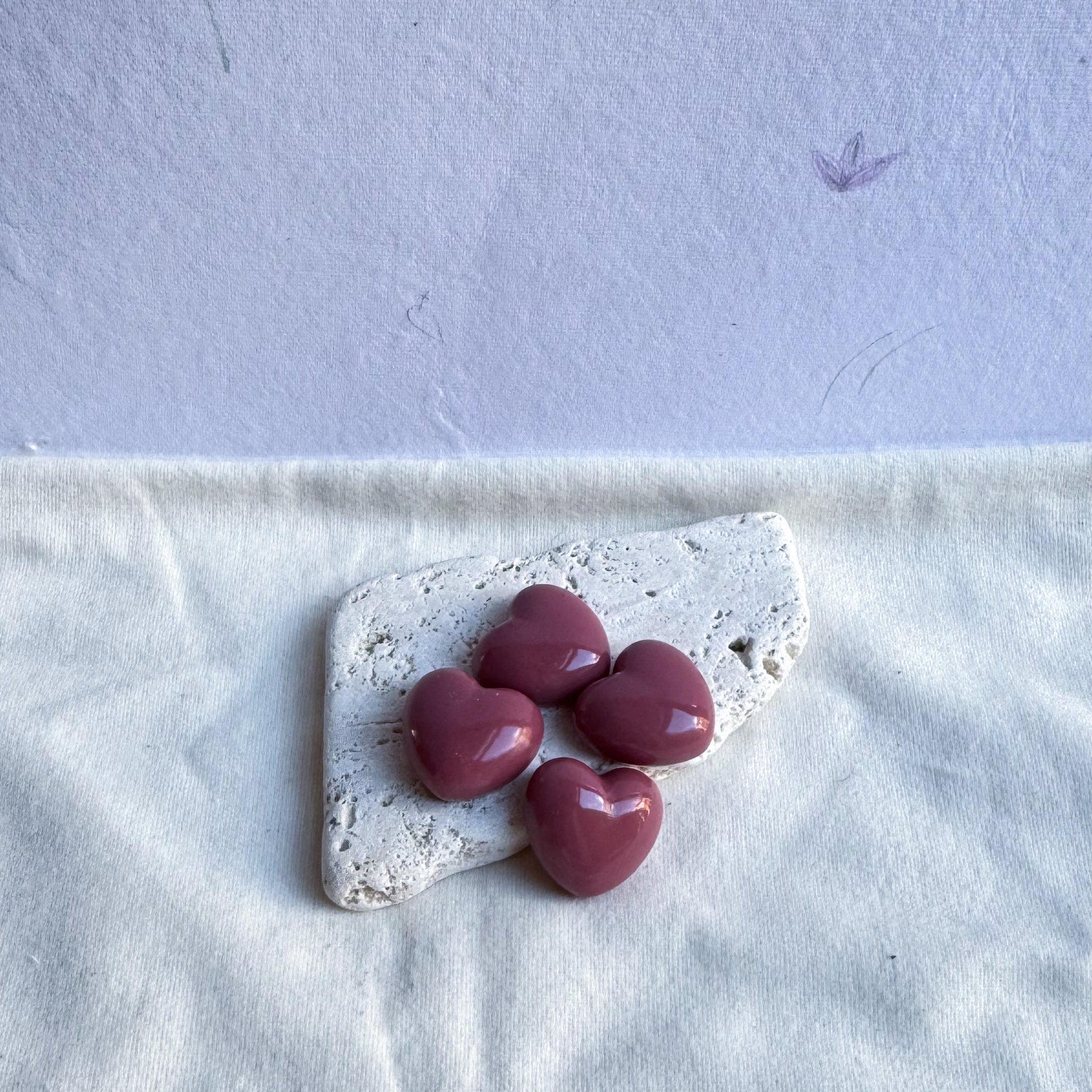 Magnets cœur UNI (lot de 4) — RÉSINE