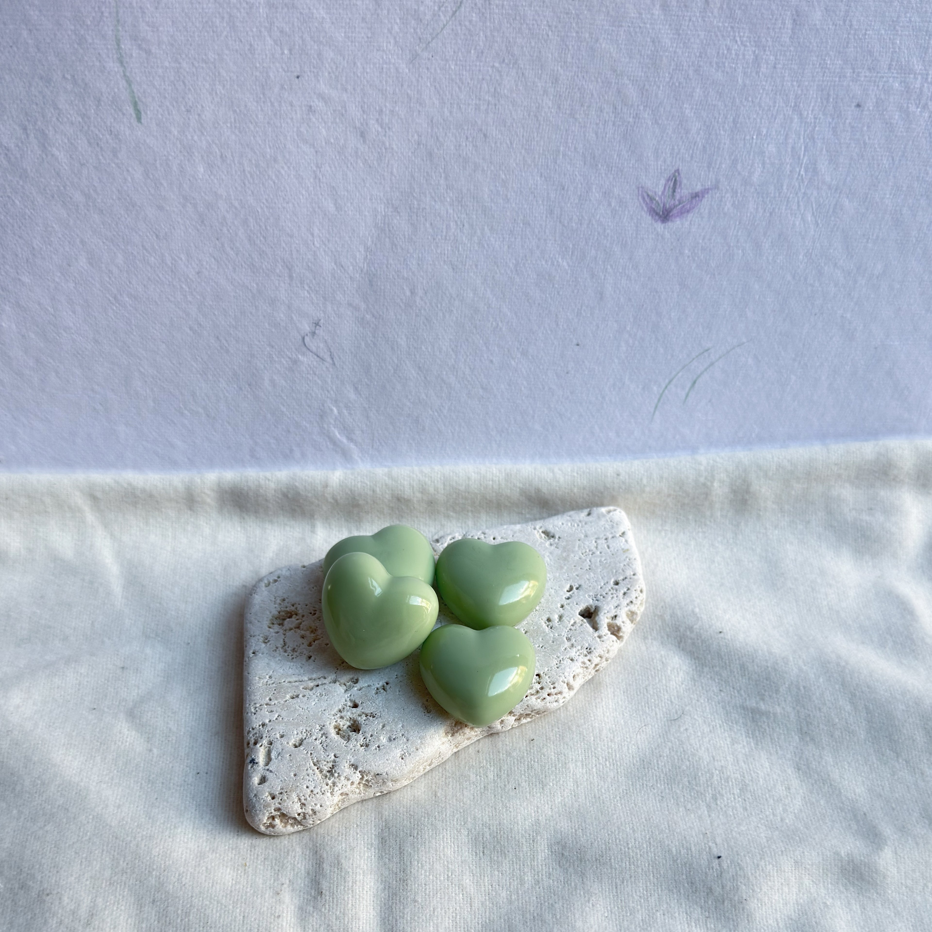 Magnets cœur UNI (lot de 4) — RÉSINE