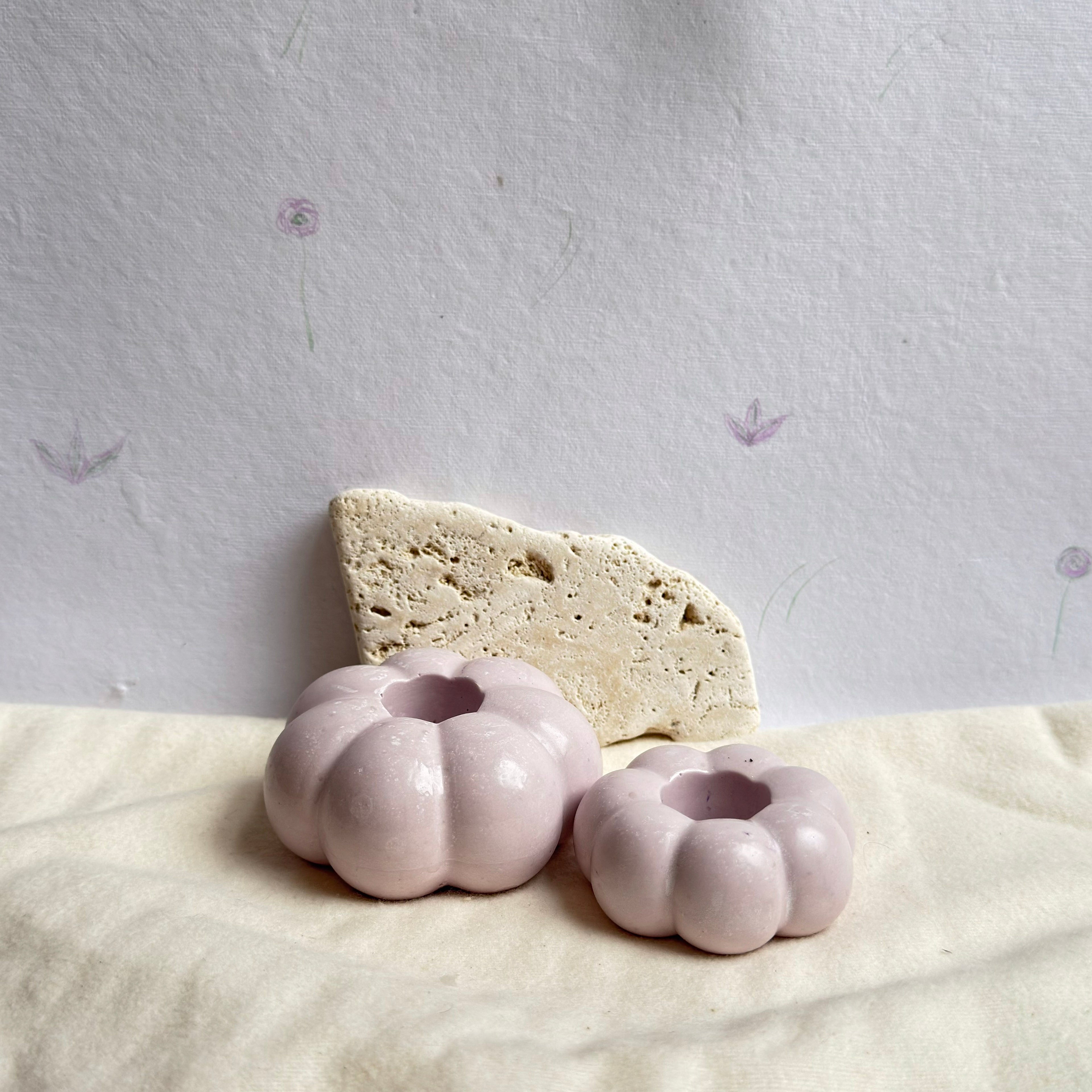 Set bougeoir boule UNI — Jesmonite