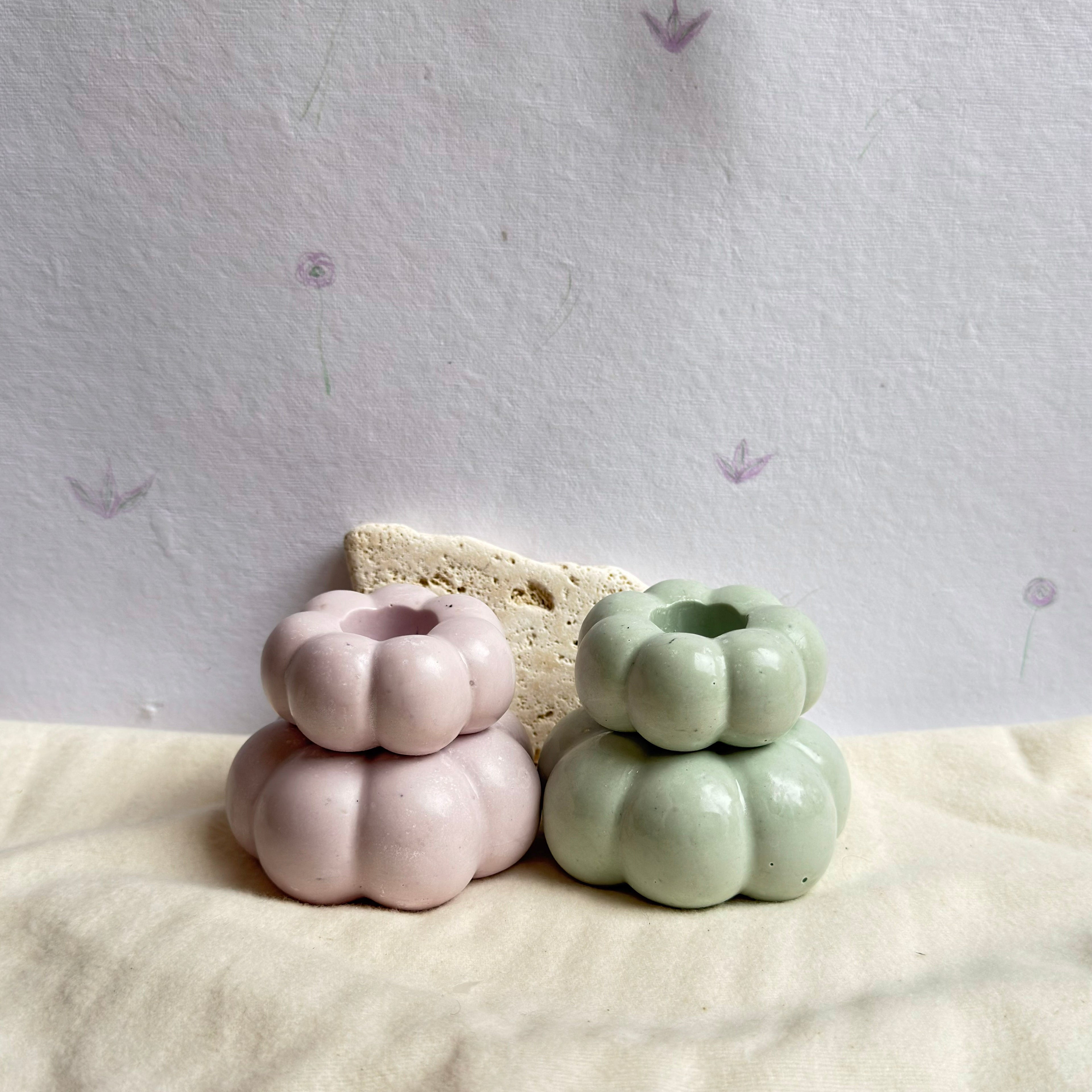 Set bougeoir boule UNI — Jesmonite